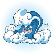 cartoon Tsunami Wave drawing