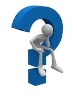 figure of a man sitting on a question mark