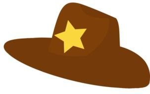 yellow star on cowboy hat