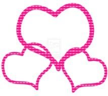 pink hearts on a black background
