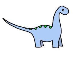 Cute Dinosaur blue drawing