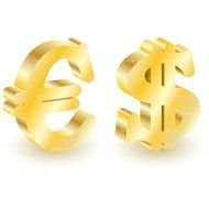 symbol of euro and dollar