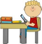 Student Sitting At Desk Clip Art N7