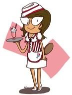 Cartoon Waitress drawing