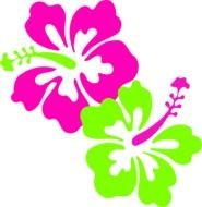 Pink And Green Flowers Clip Art