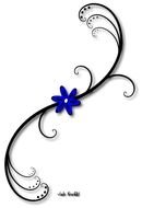 Blue Flower Vine Tattoo
