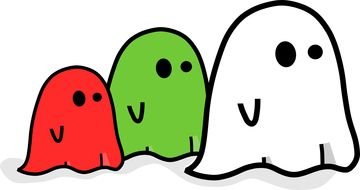 drawings of ghosts in different colors