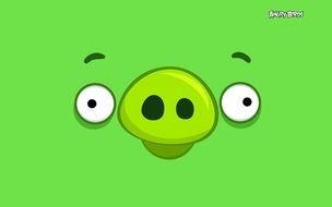 Green Angry Birds as a graphic illustration