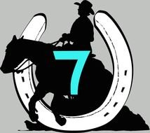 Reining Horse 7 Logo drawing