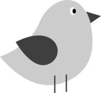 Cute Bird Outline Clip Art