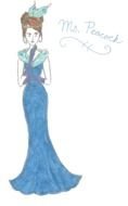 Miss Peacock Clue Costume drawing