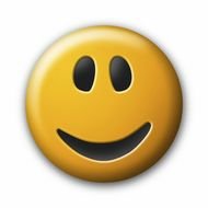 yellow smiley in the form of a ball on a white background