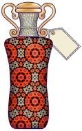 painted colorful perfume bottle on a white background