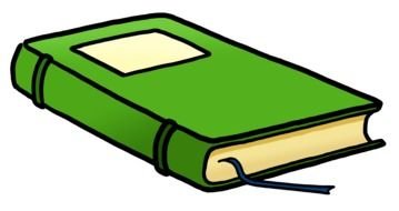 green Book with bookmark, Clip Art