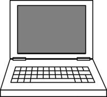 Laptop Clip Art Black And White drawing