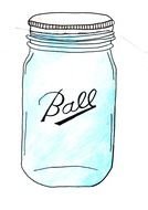 glass jar with the inscription