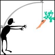 drawing of fishing carrots on a stick