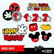 Mickey Mouse Party Clip Art
