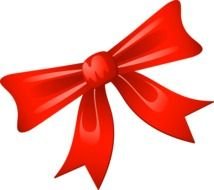festive bow with red ribbon