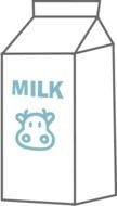 drawing of a cardboard box with milk