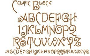 Irish Celtic Letter Fonts drawing