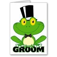 Cute Groom Cartoon Frog Character Card