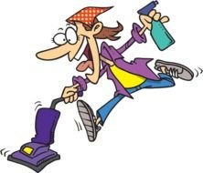 Cleaning woman as a graphic illustration