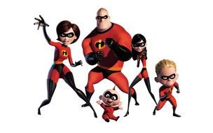 Super Heroes family drawing