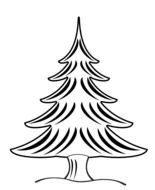Black And White Christmas Tree Clip Art drawing