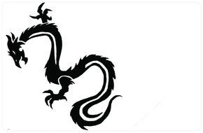 Beautiful black and white dragon clipart