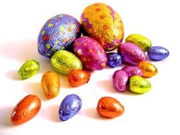 Easter Eggs in shiny packaging