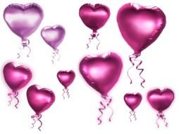 Pink heart balloons clipart