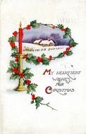 Victorian Christmas Candle Clip Art