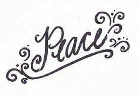 Peace text Clip Art drawing