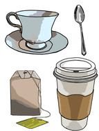 Clip art of tea and coffee