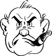 Clipart of Man Smoking
