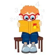 Boy Reading Book Clip Art darwing