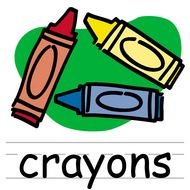 Colorful three crayons clipart