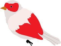 bird with red wings as a graphic illustration