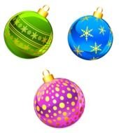 Colorful shining Christmas ball decorations clipart