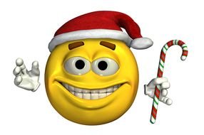 christmas smiley with striped candy