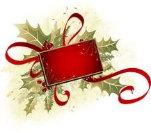 Christmas red card Clipart drawing