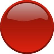 red round button on a white background