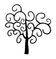 patterned tree silhouette clipart