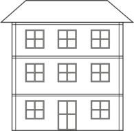 Doll House By Karpol Front View Of A Simple 3 Storey