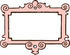 rectangular pink vintage frame