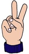 victory hand sign, drawing