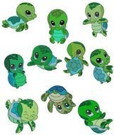 Clip art of cartoon turtles