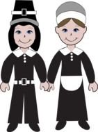 Pilgrim Girl Clip Art drawing