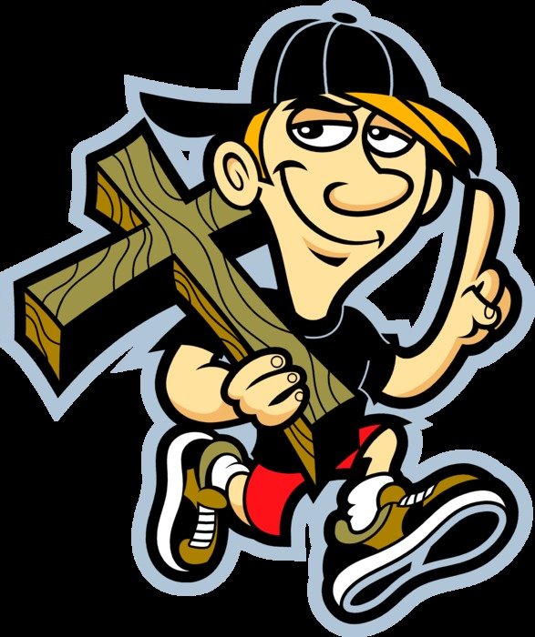 Clip art of the boy with cross